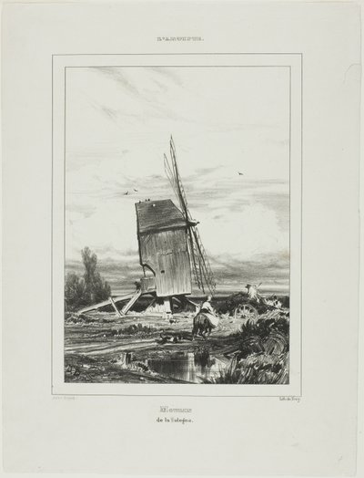 Větrný mlýn v Sologne od Jules Dupré