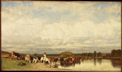 Krávy přecházející brod od Jules Dupré