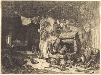 Interiér statku od Jules Dupré