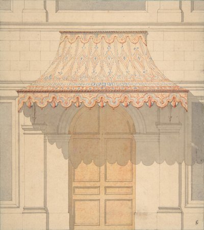 Design pro markýzu nad dveřmi, v maurském stylu, 1830-97. Tvůrci: Jules-Edmond-Charles Lachaise, Eugène-Pierre Gourdet. od Jules Edmond Charles Lachaise and Eugène Pierre Gourdet