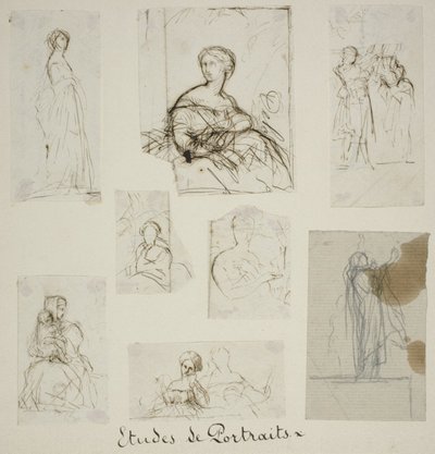 Skupina portrétních a kompozičních studií od Jules Elie Delaunay