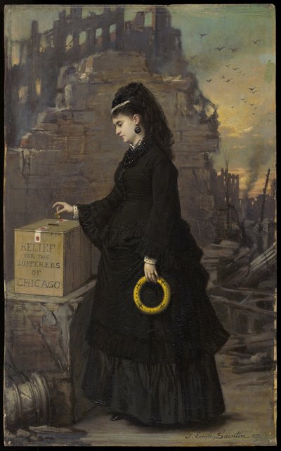 Relief for the Sufferers of Chicago, 1872 od Jules Emile Saintin