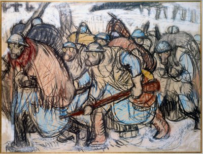 První světová válka: "" Vojáci s plynovou maskou "". Zingg, Jules Emile (1882-1942) od Jules Emile Zingg