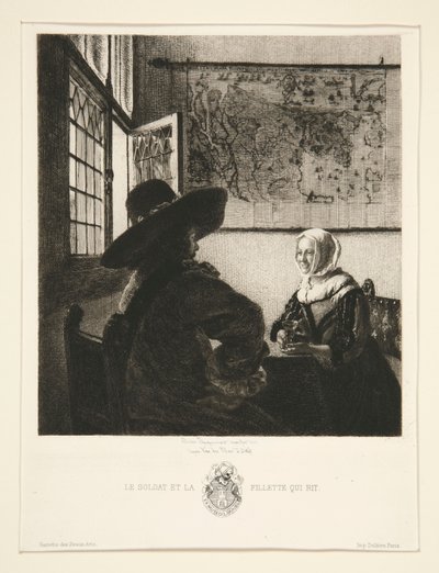 Voják a Smějící se dívka od Jules Ferdinand Jacquemart