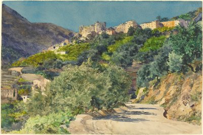 Sluncem zalité kopce poblíž Mentonu od Jules Ferdinand Jacquemart