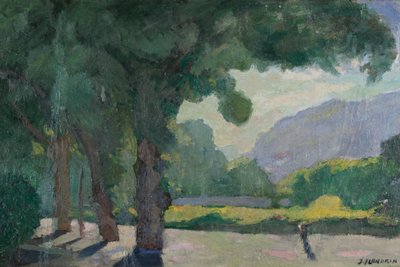 Grenoble, näkymä otettu Île Verte 1922 Öljy pahville od Jules Flandrin