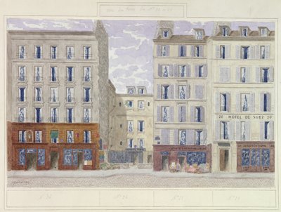 č. 20 až č. 26 rue du Four, Paříž, Francie, 1893 (wc na papíře) od Jules Gaildrau