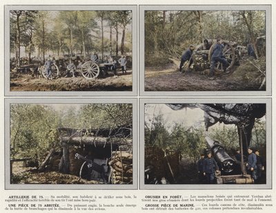 75 dělostřelectvo, vrtací houfnice, jeden kus 75 chráněný, velký námořní kus od Jules Gervais Courtellemont