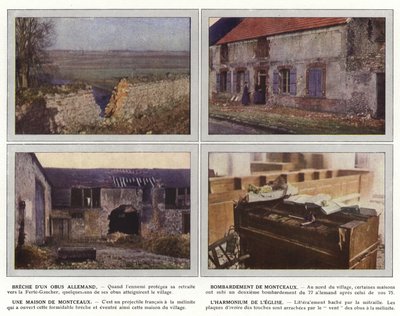 Narušení německé mušle, bombardování Montceaux, Dům Montceaux, Harmonium církve od Jules Gervais Courtellemont
