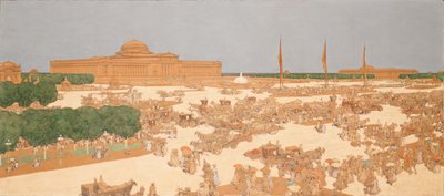 Obraz od Julese Guerina z Proposed Plaza na Michigan Avenue (akvarel) od Jules Guerin