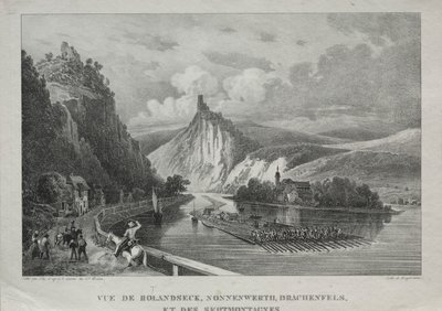 Pohled na Rolandseck, Nonnenwerth, Drachenfels a Siebenbirge od Jules Jean Baptiste de Joly