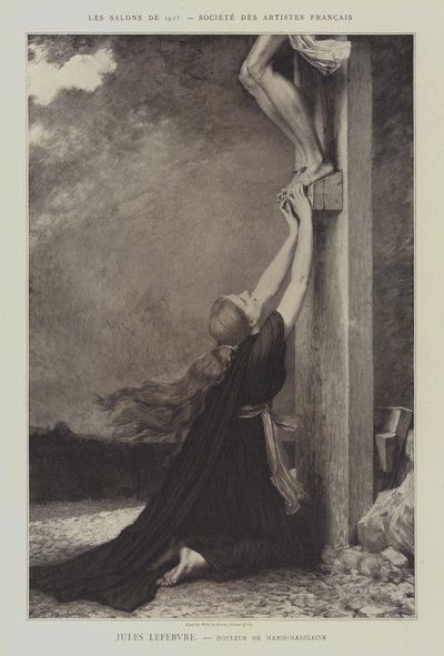 Smutek Marie Magdaleny (Smutek Marie Magdaleny) (litho) od Jules Joseph (after) Lefebvre