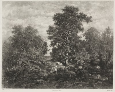 Rybník podle Théodora Rousseaua (1812-67) od Jules Joseph Augustin Laurens