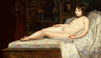 Mladý akt ležící (olej na plátně) od Jules Joseph Lefebvre