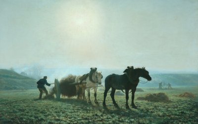 Koně na poli, 1873 od Jules Leon Montigny
