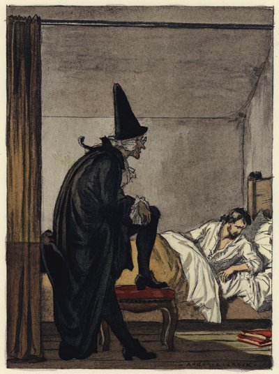 Ilustrace k pamětem Casanovy (barevná litografie) od Jules Marie Auguste Leroux