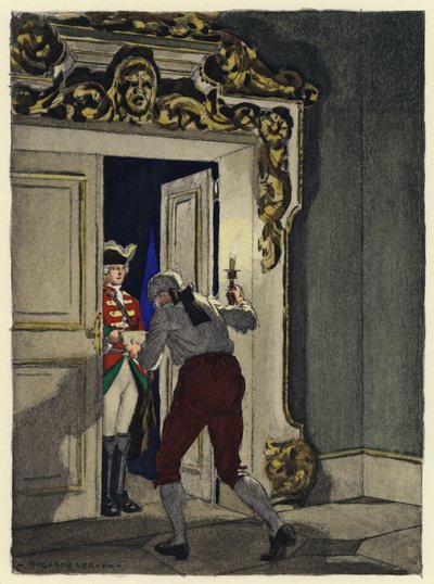 Ilustrace k pamětem Casanovy (barevná litografie) od Jules Marie Auguste Leroux
