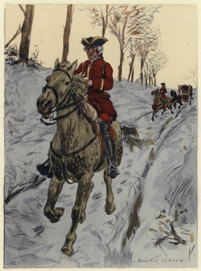 Ilustrace k pamětem Casanovy (barevná litografie) od Jules Marie Auguste Leroux