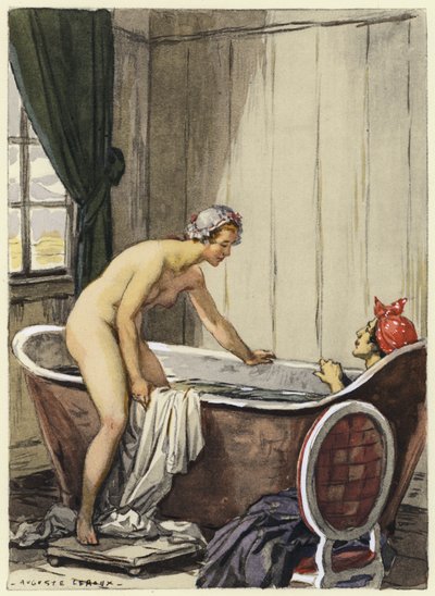 Ilustrace k pamětem Casanovy (barevná litografie) od Jules Marie Auguste Leroux