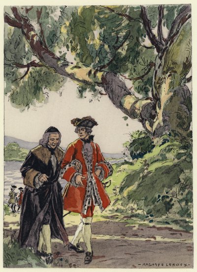 Ilustrace k pamětem Casanovy (barevná litografie) od Jules Marie Auguste Leroux