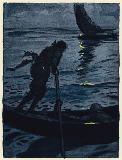 Ilustrace k pamětem Casanovy (barevná litografie) od Jules Marie Auguste Leroux