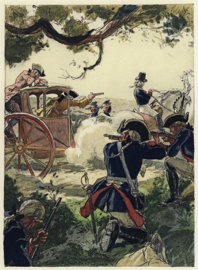 Ilustrace k pamětem Casanovy (barevná litografie) od Jules Marie Auguste Leroux