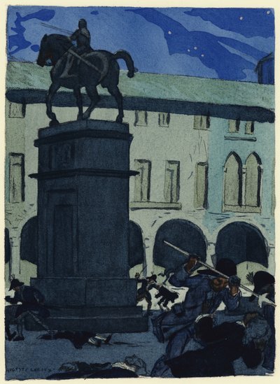 Ilustrace k pamětem Casanovy (barevná litografie) od Jules Marie Auguste Leroux