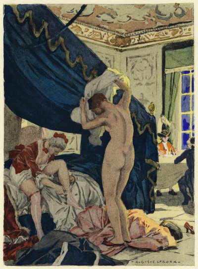 Ilustrace k pamětem Casanovy (barevná litografie) od Jules Marie Auguste Leroux