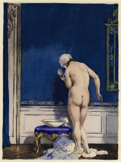 Ilustrace k pamětem Casanovy (barevná litografie) od Jules Marie Auguste Leroux