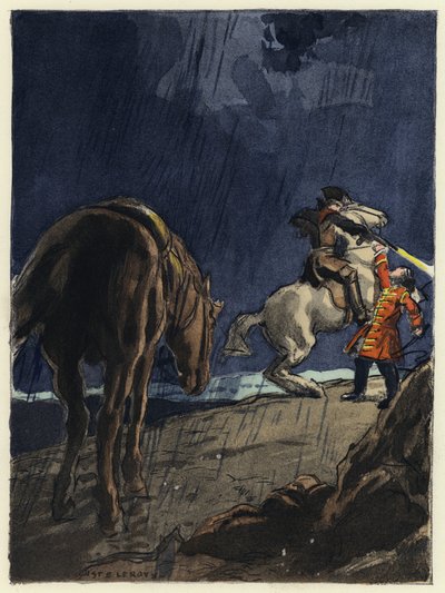 Ilustrace k pamětem Casanovy (barevná litografie) od Jules Marie Auguste Leroux