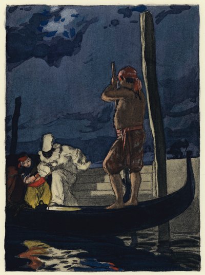 Ilustrace k pamětem Casanovy (barevná litografie) od Jules Marie Auguste Leroux