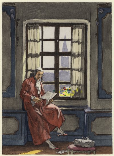 Ilustrace k pamětem Casanovy (barevná litografie) od Jules Marie Auguste Leroux