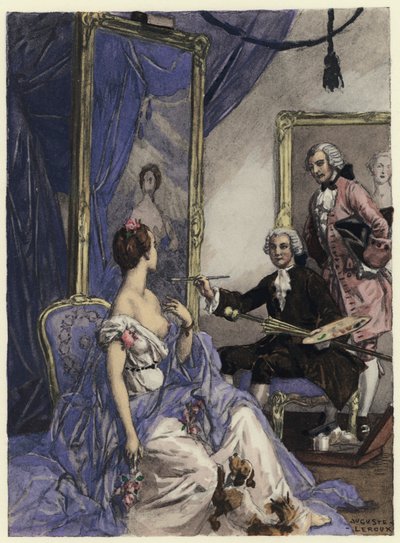 Ilustrace k pamětem Casanovy (barevná litografie) od Jules Marie Auguste Leroux