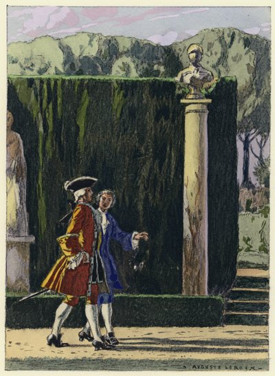 Ilustrace k pamětem Casanovy (barevná litografie) od Jules Marie Auguste Leroux