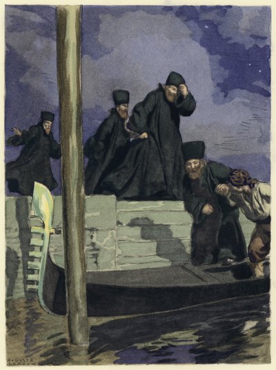 Ilustrace k pamětem Casanovy (barevná litografie) od Jules Marie Auguste Leroux