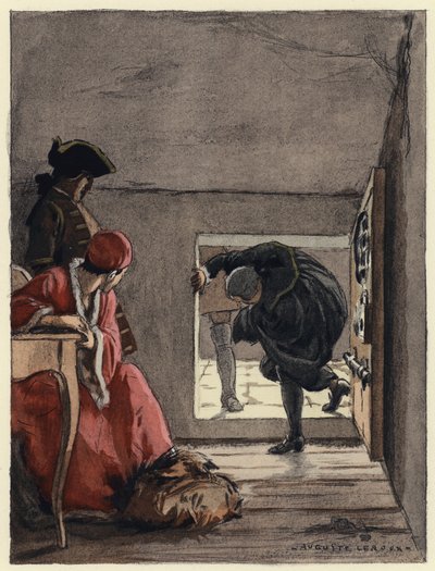 Ilustrace k pamětem Casanovy (barevná litografie) od Jules Marie Auguste Leroux