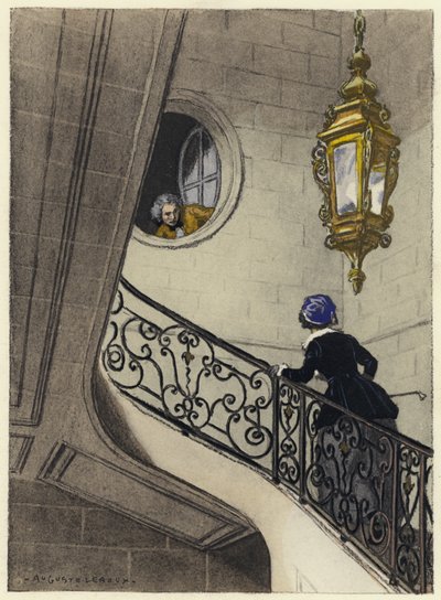 Ilustrace k pamětem Casanovy (barevná litografie) od Jules Marie Auguste Leroux