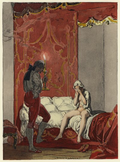 Ilustrace k pamětem Casanovy (barevná litografie) od Jules Marie Auguste Leroux