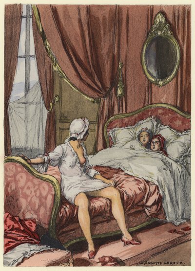 Ilustrace k pamětem Casanovy (barevná litografie) od Jules Marie Auguste Leroux