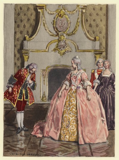 Ilustrace k pamětem Casanovy (barevná litografie) od Jules Marie Auguste Leroux