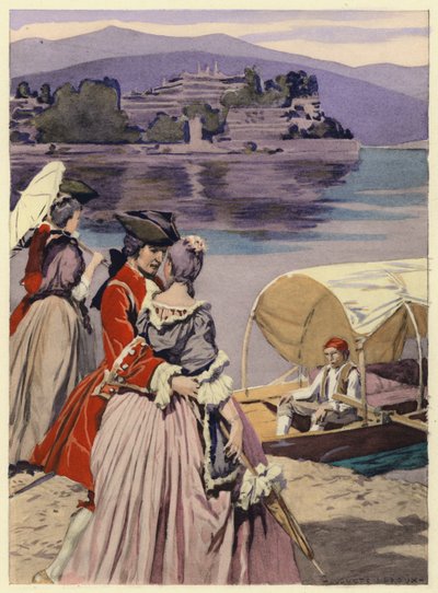 Ilustrace k pamětem Casanovy (barevná litografie) od Jules Marie Auguste Leroux