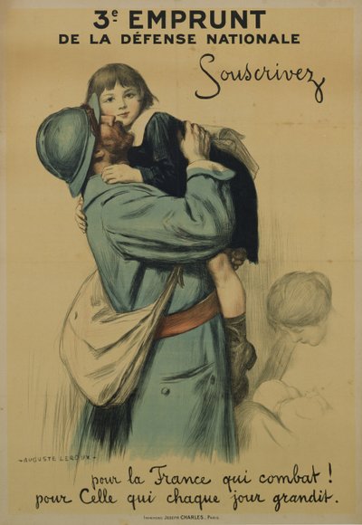 "Přihlaste se do bojující Francie, která je každým dnem větší", náborový plakát Národní obrany (Defence Nationale) od Jules Marie Auguste Leroux