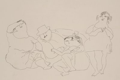 Rodina, kolem 1923-25 (litho) od Jules Pascin