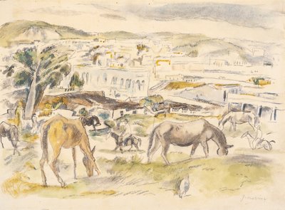 Koně v krajině (wc na papíře) od Jules Pascin
