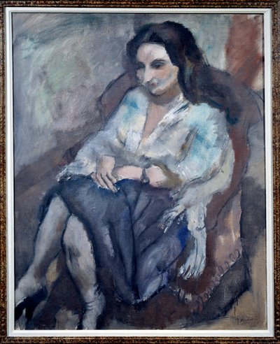 Portrét Andree. Portrét sedící ženy. Malba Julese Pascina (1885-1930) od Jules Pascin