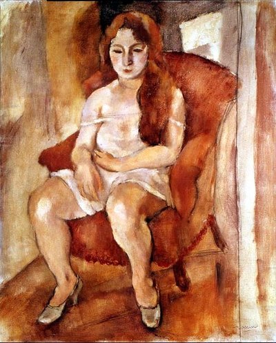 Sedící žena (olej na plátně) od Jules Pascin