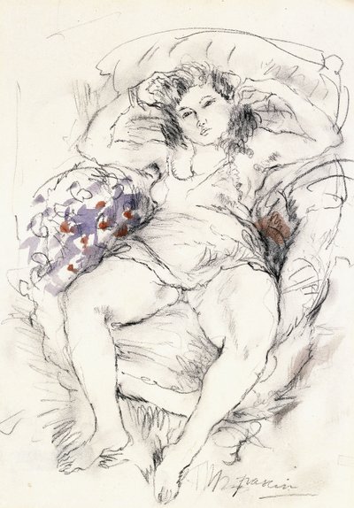 Žena v křesle, 1925-1926 od Jules Pascin