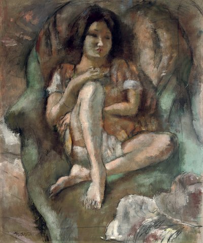 Mladá dívka v křesle; Mladá dívka v křesle, 1922 od Jules Pascin