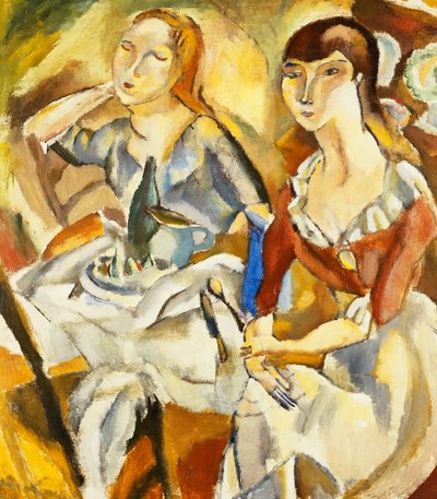 Mladé Dívky Sedí Spolu od Jules Pascin