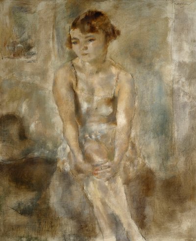 Mladá žena sedí v košili; Mladá žena sedící v košili, 1923 od Jules Pascin